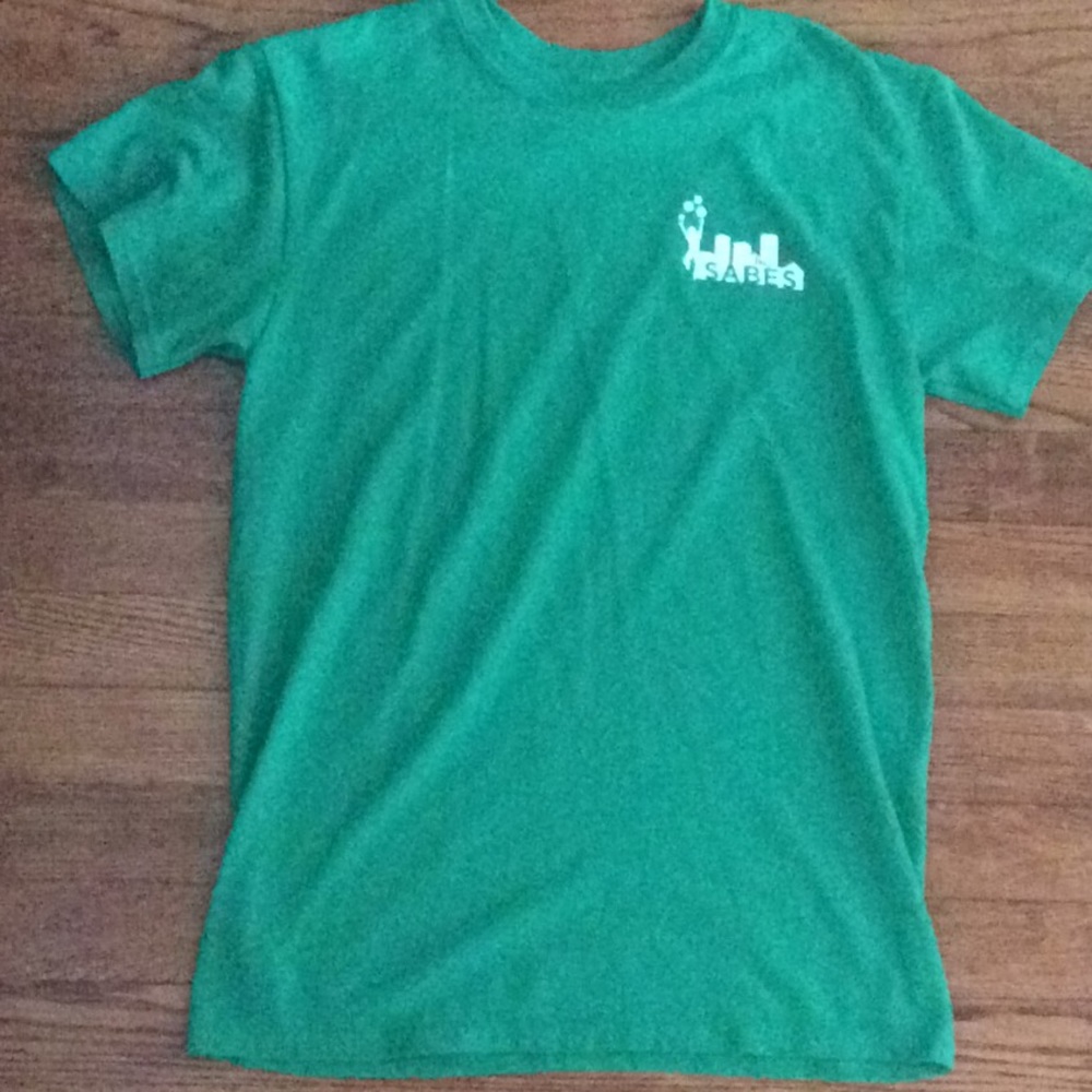 Green and white shirt